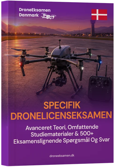 Specifik (Specific) Kategori Droneeksamen Danmark – Ekspertteori, Omfattende Studiemateriale & 400+ Eksamensstil Spørgsmål og Svar
