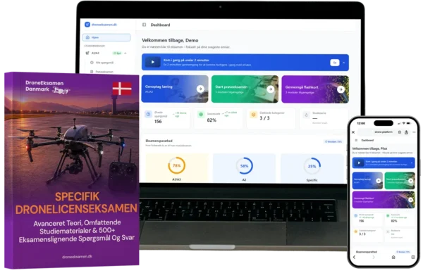 Specifik (Specific) Kategori Dronecertifikat Combo – Komplet Kursus, Undervisningsmateriale & E-Learning Platform